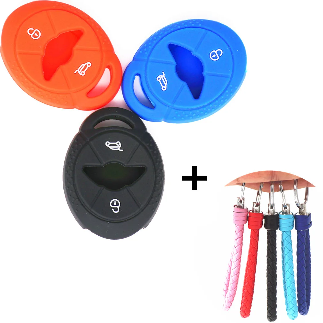 

WFMJ 3 Buttons Car Remote Smart Key Case Keyring Cover Chain for 2002 2003 2004 2005 2006 2007 MINI Cooper