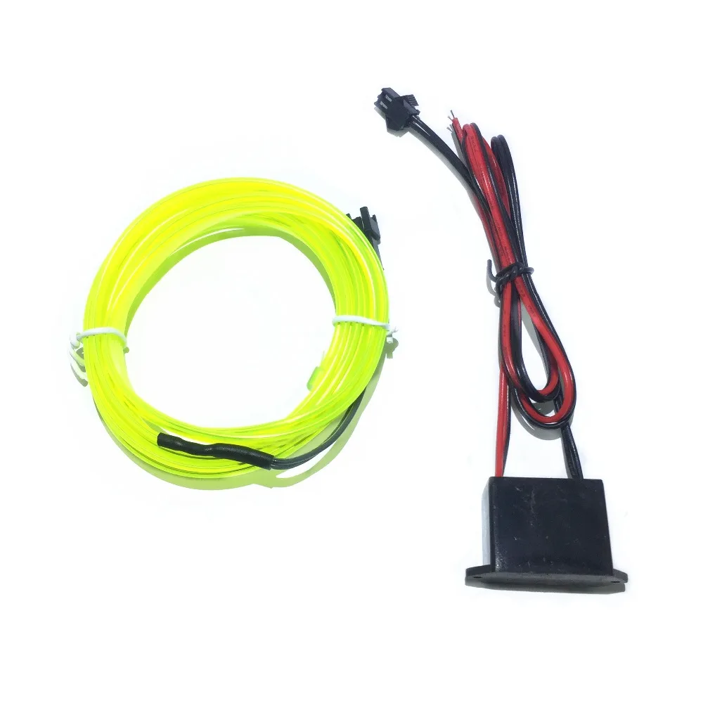 EL Decoration 12V Auto Car Interior LED Neon Light EL Wire Rope Tube Line Party Weeding Decal 10 Colors fluorescent green 5M EL Decoration 12V Auto Car Interior LED Neon Light EL Wire Rope Tube Line Party Weeding Decal 10 Colors fluorescent green 5M