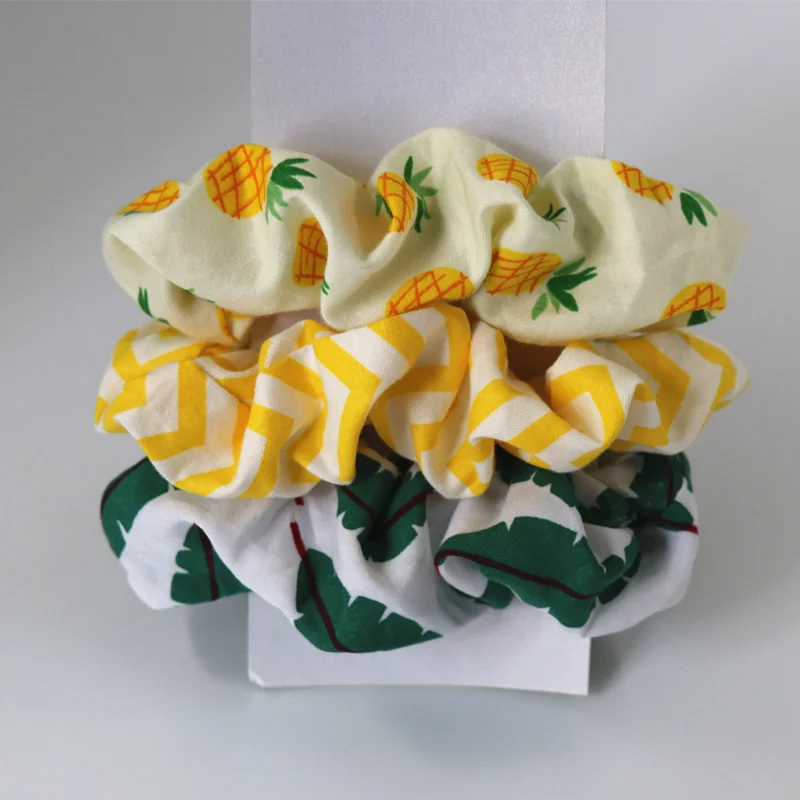 

INS Women Hearwear Girls Hair Tie Striped Lady Scrunchies Ponytail Hair Female Holder Rope Pineapple ZA Hair Accessories