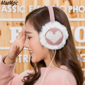 

New Plush Female Winter Earmuff Warm Ear Muffs Headphones Girls Earmuffs Music Earphone Ear Warmers Protector Fur Headphones