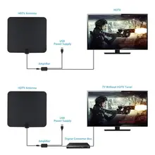 LumiParty плоский цифровой HD ТВ Freeview внутренняя телевизионная антенна для DVB-T/DVT-T2 ТВ антенный усилитель 50 милей диапазона тв-палка US plug r30