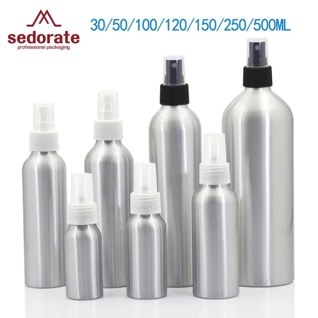 Sedorate-botella de aluminio para maquillaje, atomizador rellenable, 20 unids/lote, 30ML, 50 ML, 100ML, 150 ML, 250ML, 500ML, JX003 Sedorate-botella de aluminio para maquillaje, atomizador rellenable, 20 unids/lote, 30ML, 50 ML, 100ML, 150 ML, 250ML, 500ML, JX003