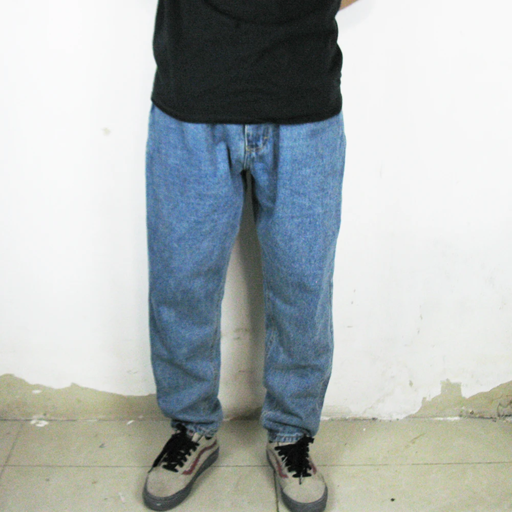 

high quality 2018 Loose Jeans hot selling oversize hip hop Mens Casual Pants Streetwear Trousers Blue Full Length Jeans Male