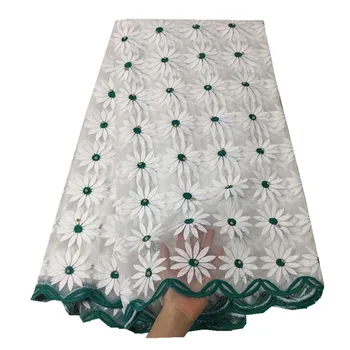 

2018 Beads African Lace Fabric High Quality Guipure Lace Embroidery Lace African Fabric 5 Yards/piece Swiss French lace pl68-12