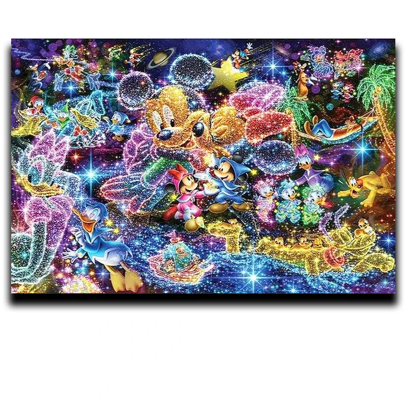 

Diamond Paint Cross Stitch Embroidery Square Cartoon Anime Square & Round Diamond Mosaic Image Full Shiny Mickey Mouse
