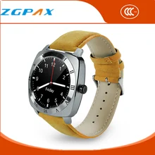 2016 Armbanduhr Mp3-player Smart Uhr Männer Leder Armband Smartwatch mit Kamera Klassischen Runden Bildschirm Bluetooth Uhren X3
