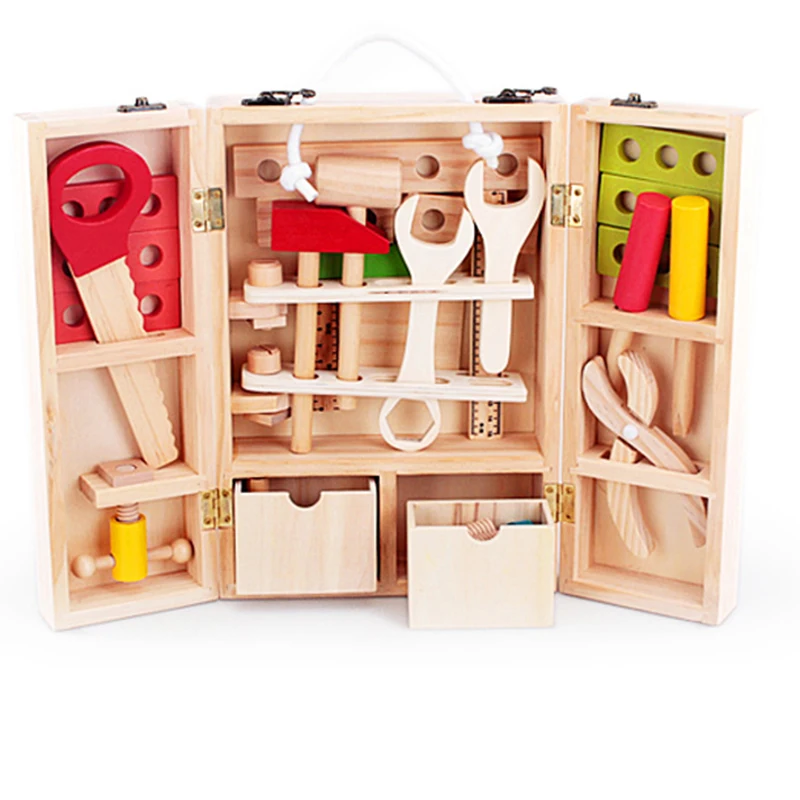 

Kids Toys Disassembly And Assembly Toy Wooden Carpenter Tool Set Children's 3D Puzzle Box For Children