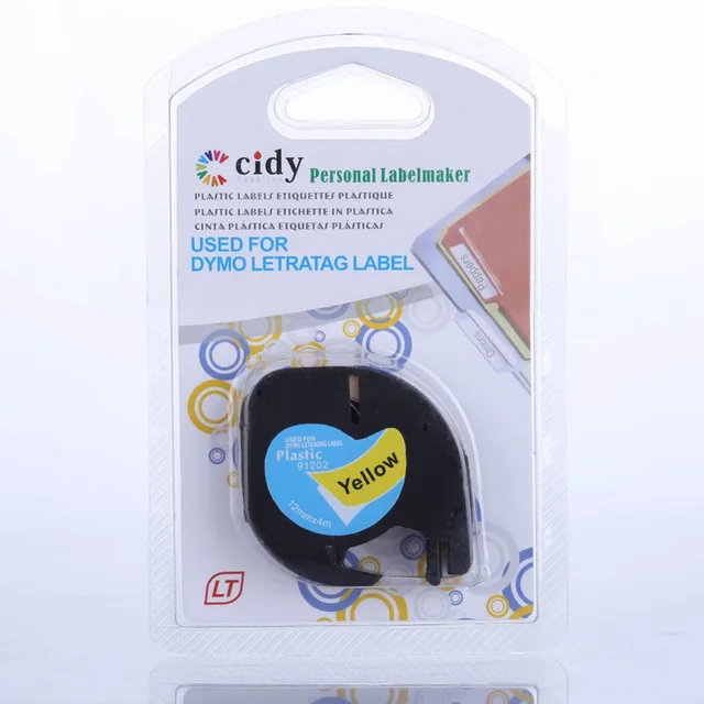Best Offers Cidy Dymo plastic LT label LT91202, 12mm*4m,Black on Yellow tape for Dymo LetraTag Label Printer Best Offers Cidy Dymo plastic LT label LT91202, 12mm*4m,Black on Yellow tape for Dymo LetraTag Label Printer