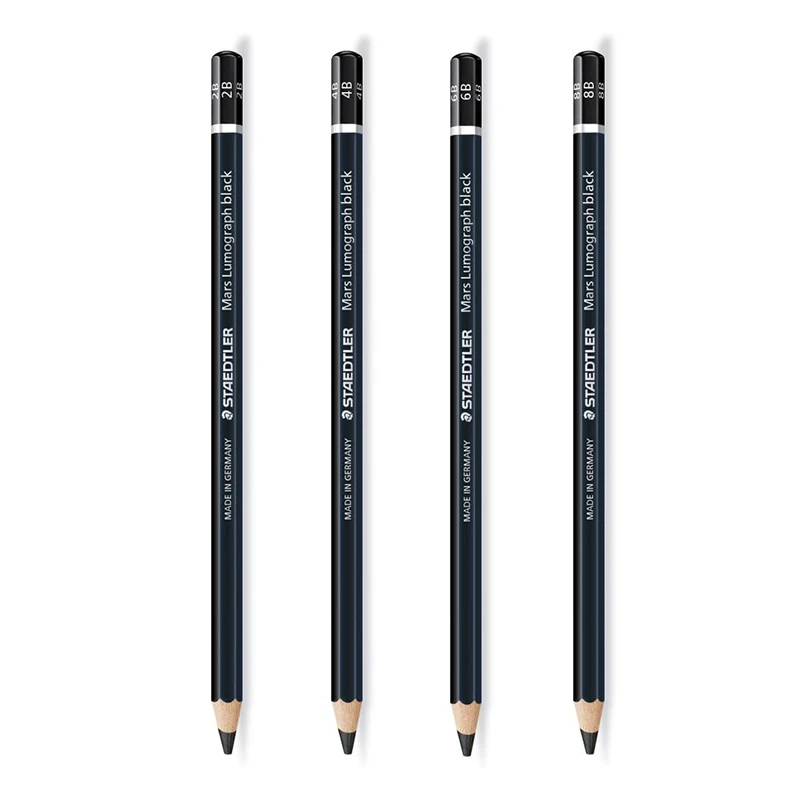 1 шт. Staedtler 100B Рисование Живопись Карандаш для эскизов уголь 2B | 4B | 6B | 8B карандаш эскиз Профессиональный пишущий угольный карандаш