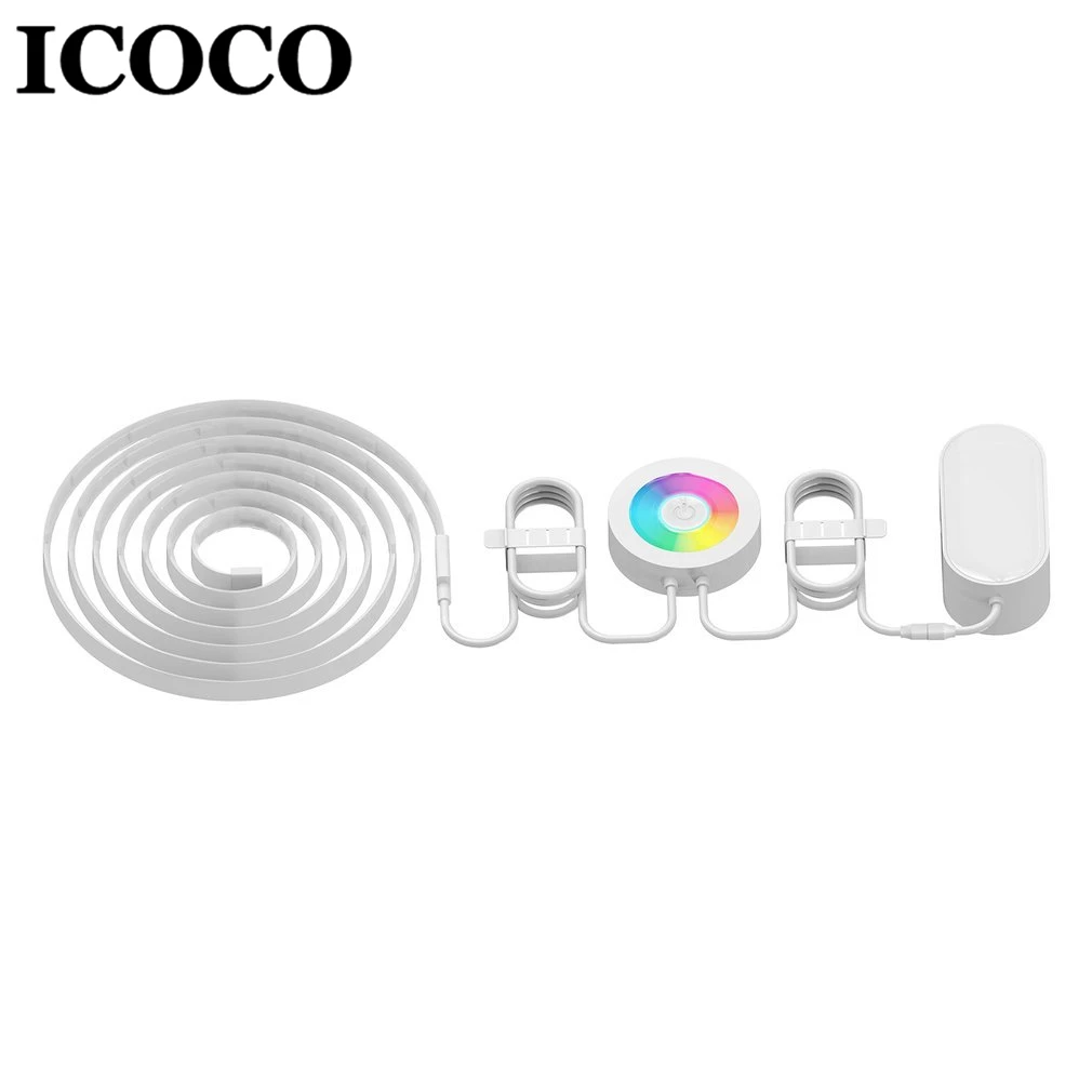 

ICOCO Smart WIFI Remote Control LED Strip Colorful RGB Tape Light Romantic Easy Install Waterproof Fireproof Voice Control Lamp