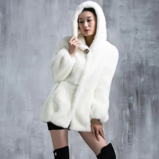 Blue 4xl Femmes noir Parka 2018 Fausse Faux Manteau À Hiver Blanc Fourrure Manteaux Plus Taille Surdimensionné 3xl En Outwear Capuchon M543 Vison dark Furry De gdSwz4zq