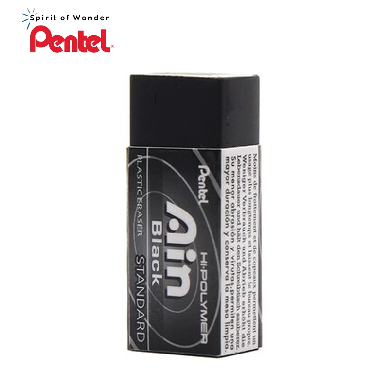 Pentel ZEAH06 Black Eraser 12 Pieces AIN Hi Polimer Plastic Pencil