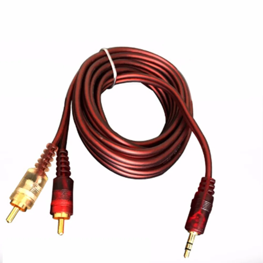 3.5 to double RCA 3.5 mm double lotus audio line Computer speakers line