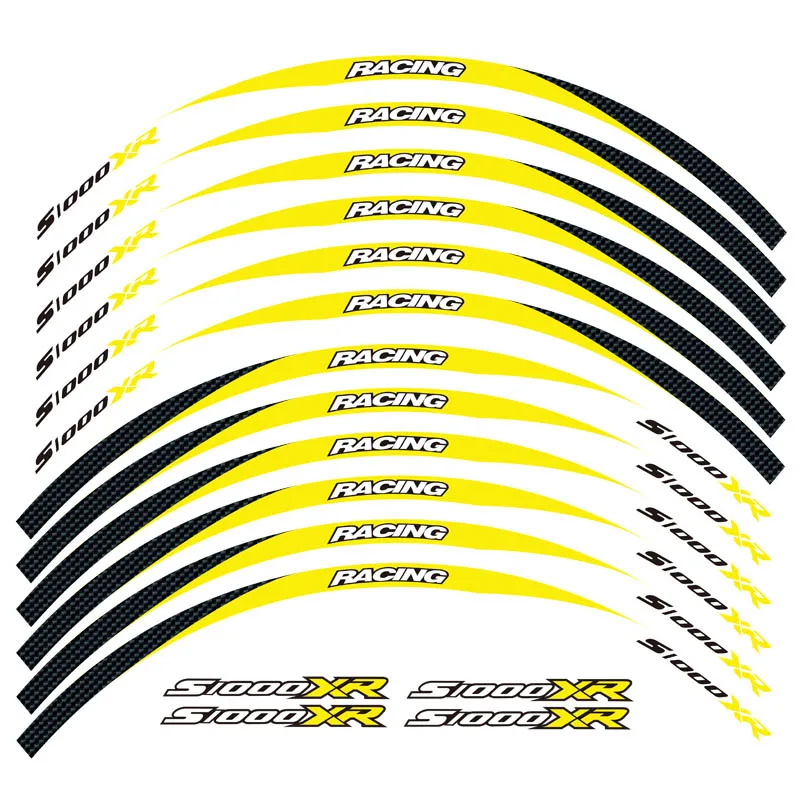 Мотоцикл 1 комплект передние и задние края обода колесные наклейки Светоотражающие Водонепроницаемые 17 дюймов наклейки для BMW S1000XR