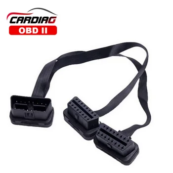 

For Fiat OBDII OBD 2 OBD2 16 Pin ELM327 Male To Dual Female Y Splitter Elbow Extension Connector Cable free shipping