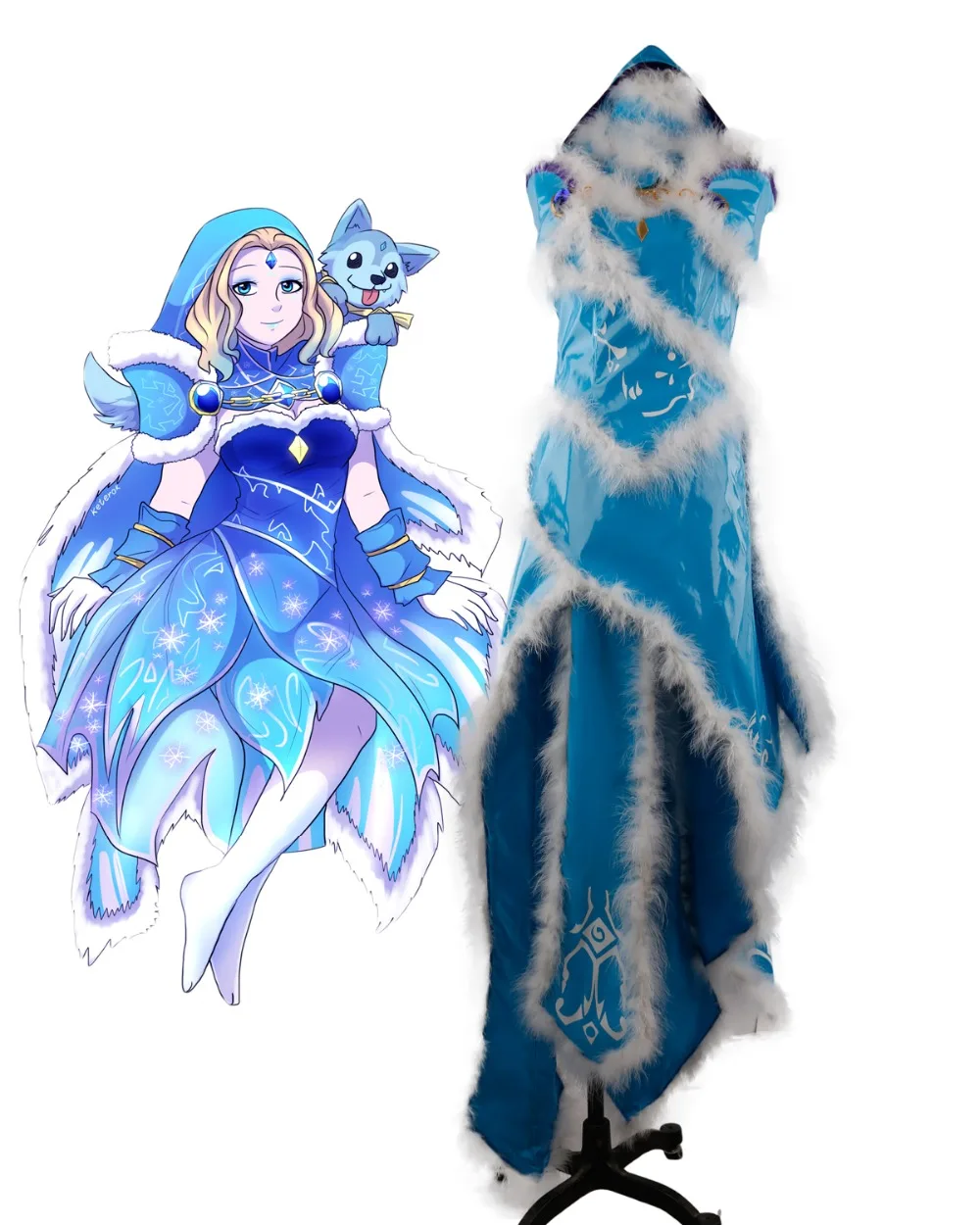  Custom Made Dota 2 Crystal Maiden Cosplay Costume