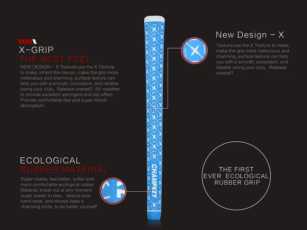 New 13PCS/Set Champkey X-Grip Light Blue Rubber Golf Grips Standard and Midsize- Super Stability Golf Club Grips Free Shipping New 13PCS/Set Champkey X-Grip Light Blue Rubber Golf Grips Standard and Midsize- Super Stability Golf Club Grips Free Shipping