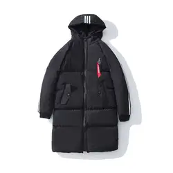 2019 зимнее мужское длинное пальто Изысканный карман на руку Мужская однотонная парка теплые манжеты дизайн дышащая ткань куртка 4XL