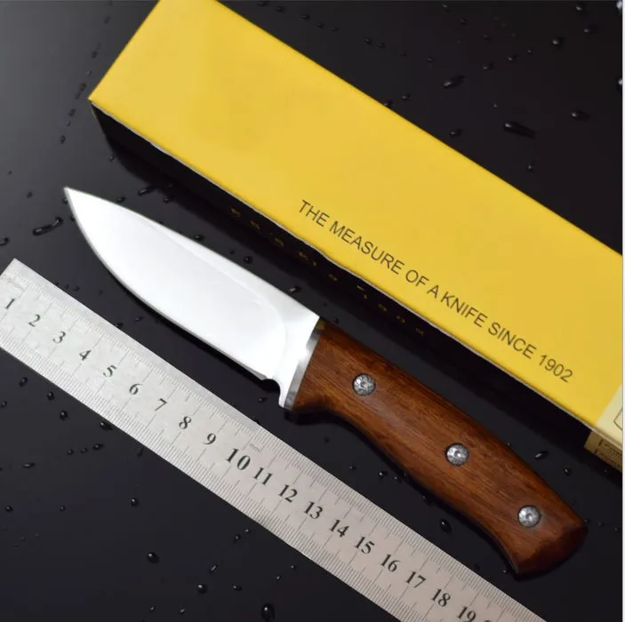 

Fixed blade knife 440C blade wood handle tactical hunting knife outdoor camping hand tools survive knives & Nylon sleeve