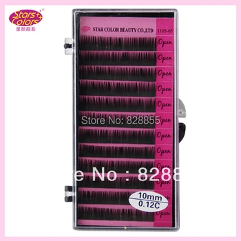 

C/J Curl 0.12mm Pink Open Synthetic Hair Individual Black False Eyelashes Extension natural false eyelashes 12 strips/pack
