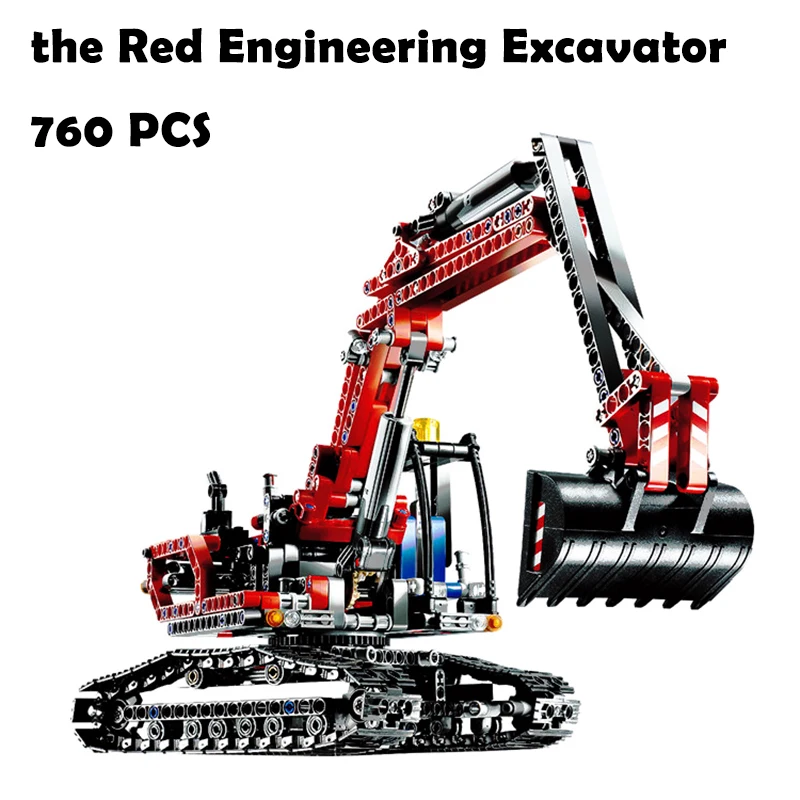 

Model Building Blocks toys Red Engineering Excavator compatible with lego Technic Series 8294 Educational DIY toys & hobbies