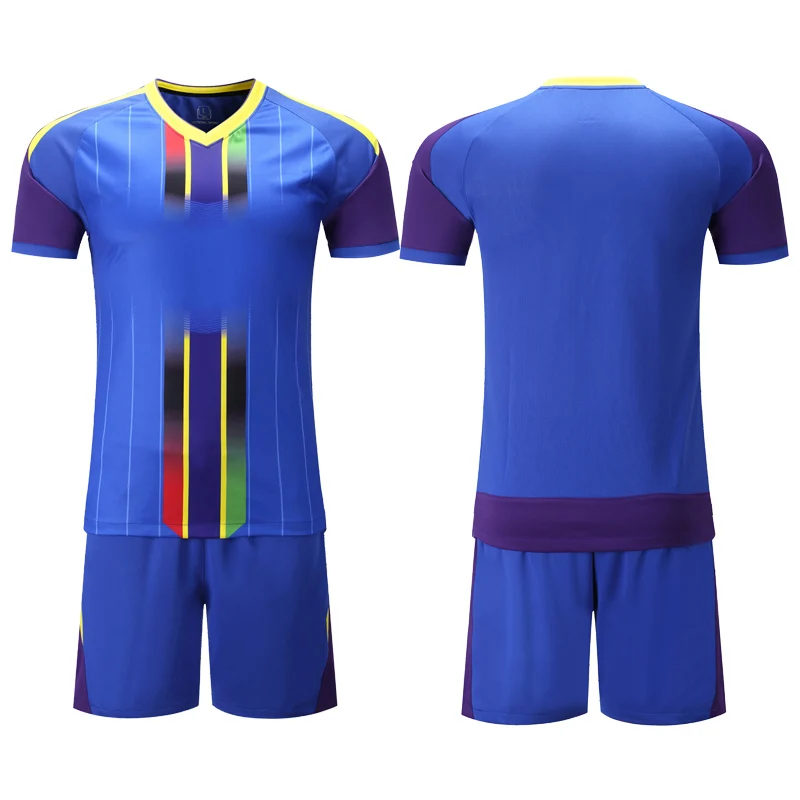 New Men Soccer Jerseys Set Blank Rugby Uniforms Sports Kit Clothing Tracksuit Sportswear Football Shirts Jersey Custom Printing - Цвет: 15024 Blue