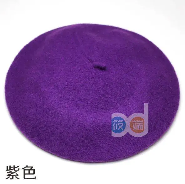 Hot Sell Cheap Fashion New Women Wool Solid Color Beret Female Bonnet Caps Winter All Matched Warm Walking Hat Cap 20 Color