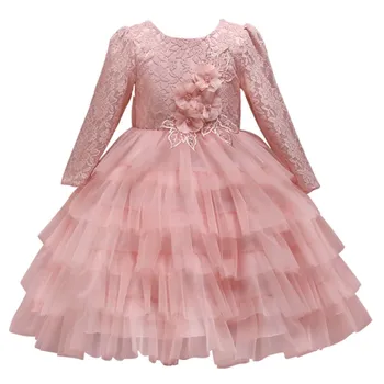

Baby Girl Princess Dress Lace beading Kids Open back Dresses For Toddler Children European American Fashion Clothing