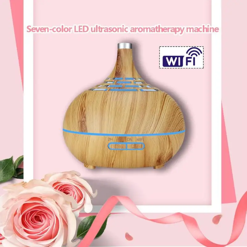 400ml WiFi Timing Ultrasonic Aroma Diffuser Air Humidifier 7 Color Change LED Night light Mist Humidifier for Home Office
