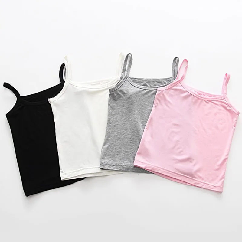 Kids Sleeveless Vest Underwear Cotton Tanks Tops For Girls Children Summer Vest Girl Camisole Solid Undershirt