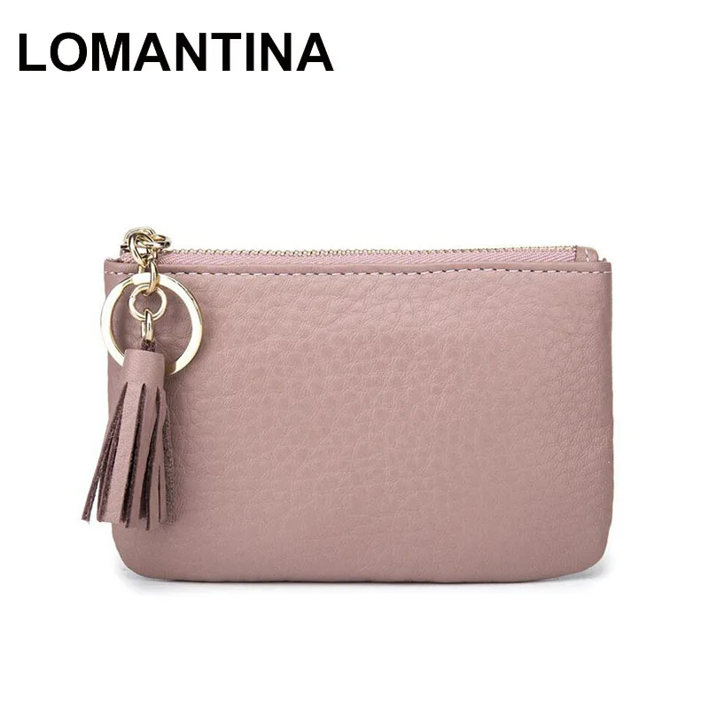 

LOMANTINA Genuine Leather Coin Purse Sweet Pattern Female Wallets Card Holders Ladies Mini Girls Keychain Change Bag