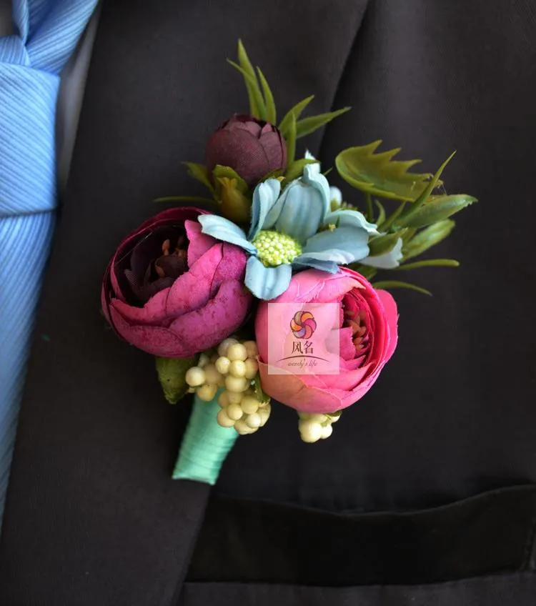 1 шт свадебная бутоньерка, жених бутоньерка Невеста Подружка невесты женские руки на запястье цветок Искусственные цветы корсажи свадебные принадлежности