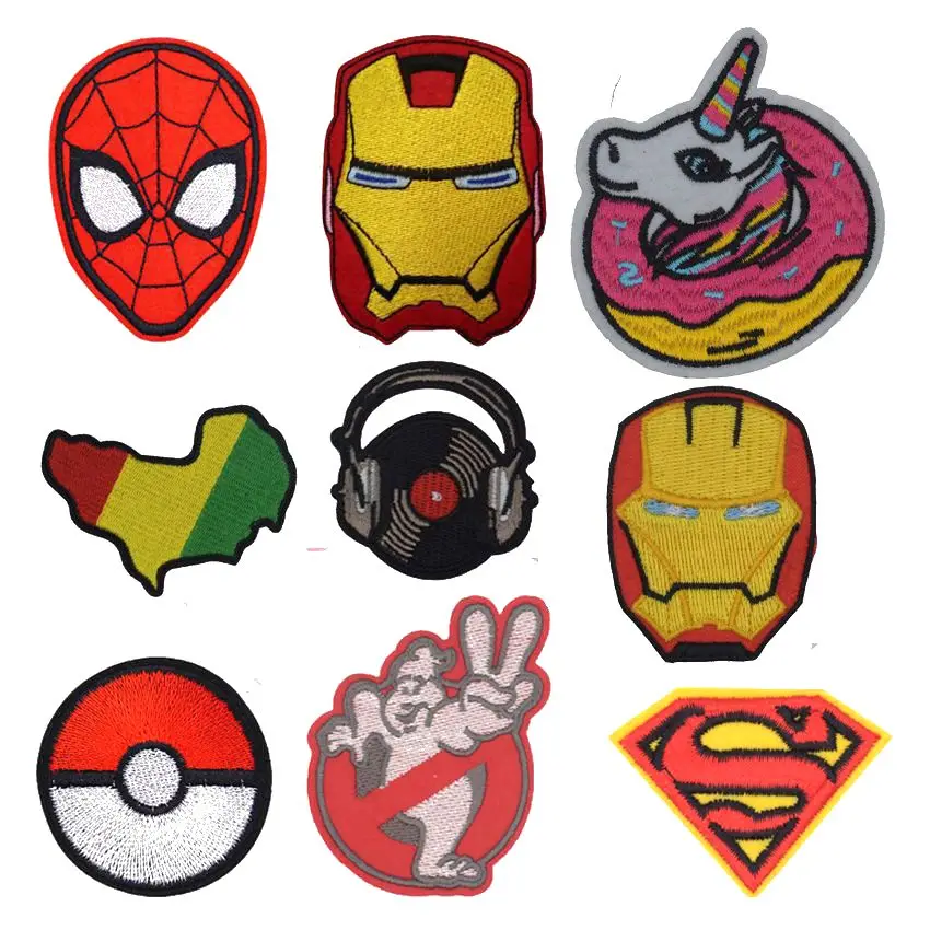 

1PC New Ghostbuster SuperHero Superman Super Hero Iron Man Embroidered Cartoon Iron on Patches for Clothes Parches Ropa Applique