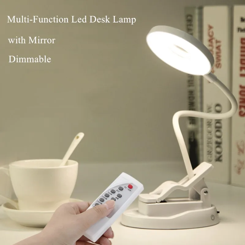 Сенсорная затемняемая Светодиодная настольная лампа с зажимом, USB перезаряжаемое освещение для детей, чтения, кабинета, прикроватной кровати, спальни, гостиной