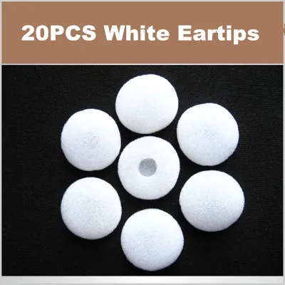 

20PCS white Ear Tips Buds Replacement Soft Sponge Foam Eartips earbuds For 15mm Earphone