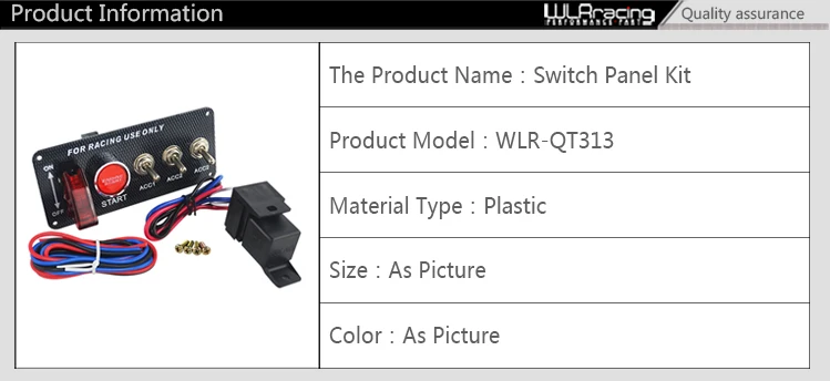 WLR гоночный автомобиль 12 В СВЕТОДИОДНЫЙ Переключатель зажигания Панель запуска двигателя кнопочный светодиодный переключатель из углеродного волокна QT313