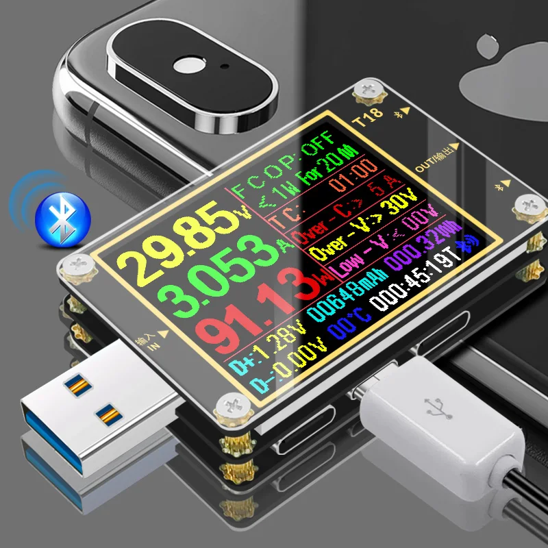 Приложение 3,0 HD цветной TFT USB Тестер dc Цифровой вольтметр Амперметр voltimetro power bank Напряжение вольтметр измеритель Электрический доктор