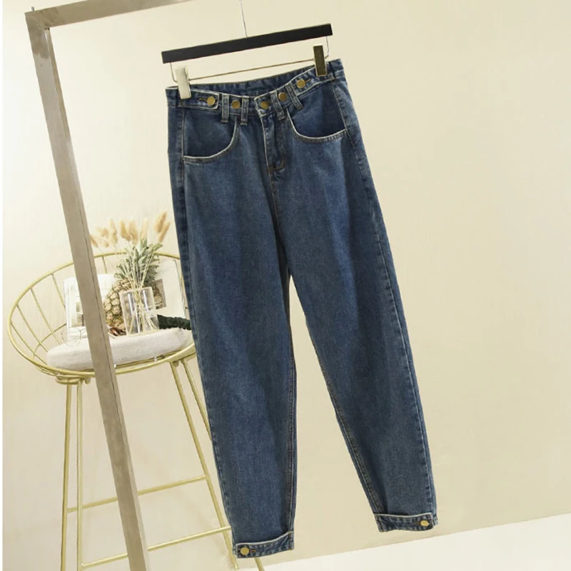New Boyfriend Jeans Vintage High Wist Jeans Women 2019 Spring Summer Denim Harem Pants Loose Casual Trousers Mom Jeans