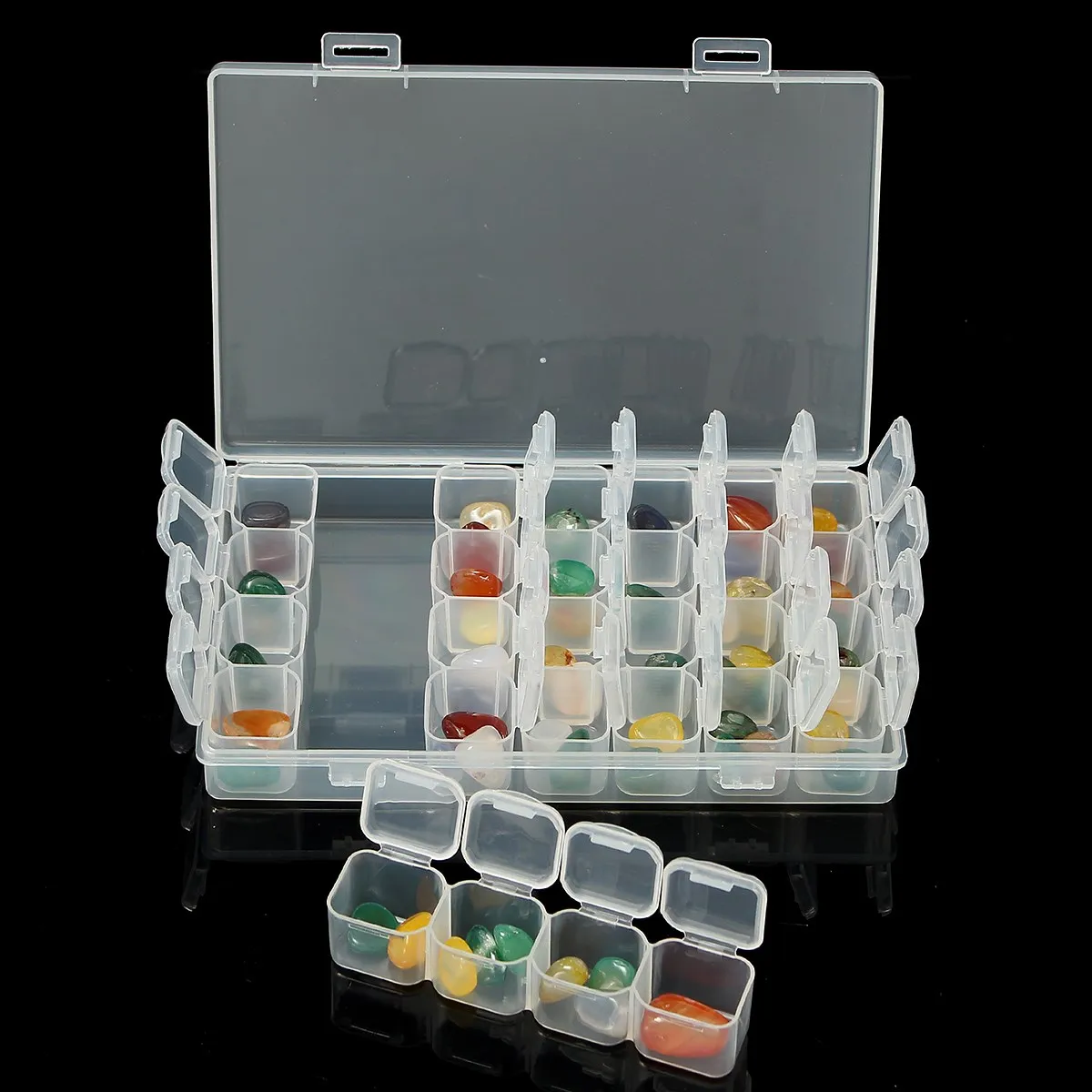 Buy New 28 Slots Clear Plastic Empty Storage Box Nail