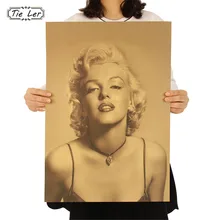 TIE LER Винтажный Классический Мэрилин Монро Плакат для кафе-бара домашний декор живопись ретро крафт настенная Бумажная Наклейка Настенная бумага 51,5X36 см