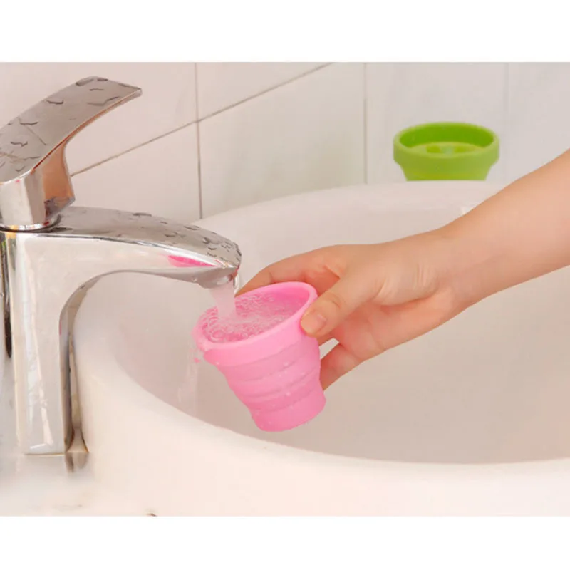 Al aire libre vajilla nueva portátil de silicona plegable retráctil copa de agua viajes de Camping telescópica plegable suave bebiendo tazas