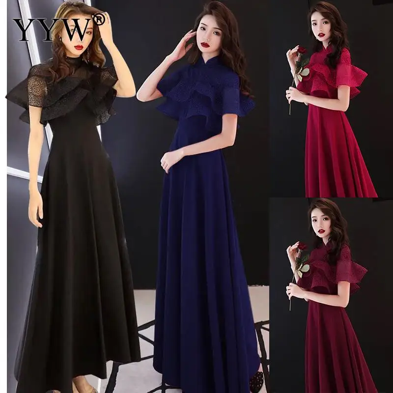 Robes De Soiree элегантное женское вечернее платье 2020 с однотонным гофрированным