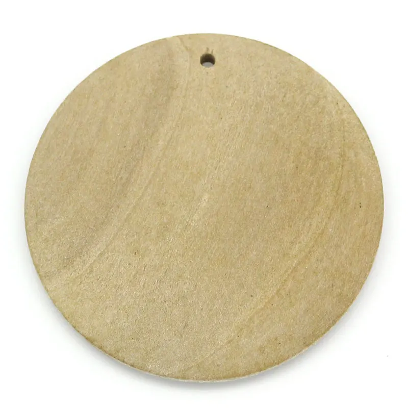 

Wood Charm Pendants Round Natural 30mm(1 1/8") x 3cm(1 1/8"), 7 PCs