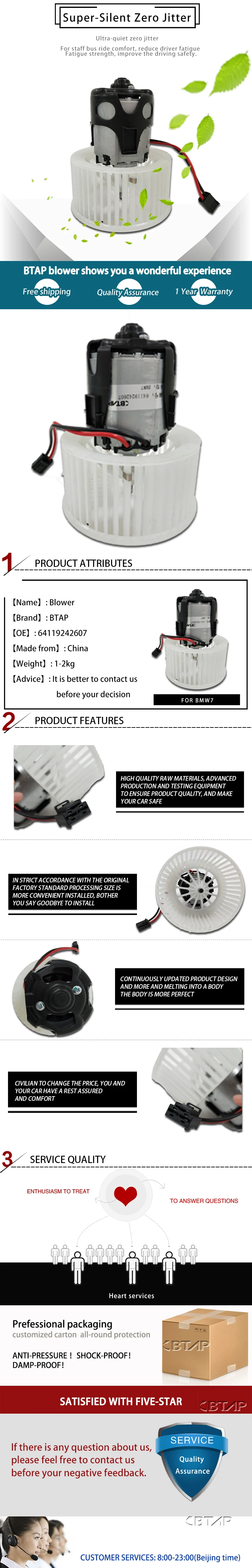 BTAP HVAC нагнетатель теплого воздуха двигателя для BMW 5 6 7 серии F13 F12 F10 F07 F06 F04 F02 F01 64119242607 64119200936 64119194589 90206083