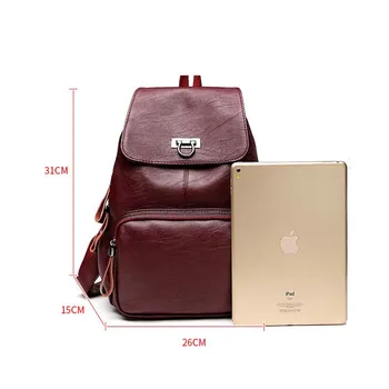 

Amorvivi 2019 Women's Backpacks Genuine Leather New Female Shoulder Bag Vintage Travel School Bags Ladies Bagpack Bags For Women