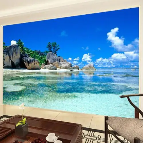 Custom 3D Mural Wallpaper Canvas Bedroom Livig Room TV Sofa Backdrop Wall paper Ocean Sea Beach 3D Photo Wallpaper Home Decor Custom 3D Mural Wallpaper Canvas Bedroom Livig Room TV Sofa Backdrop Wall paper Ocean Sea Beach 3D Photo Wallpaper Home Decor