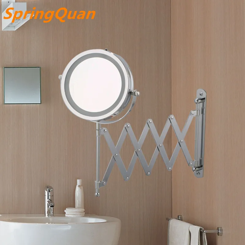  7 inches high definition 2-Face bathroom scale mirror LED makeup mirror 5X magnification Wall mirro - 32704776524