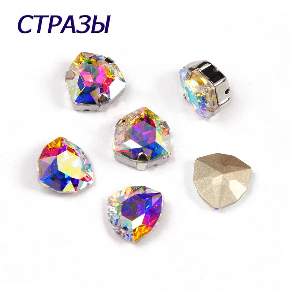 

CTPA3bI 4706 AB Color Crystal Trilliant Sew On Stones 7/12/17/24 mm Sewing Glass Beads For Dress Jewelry Making DIY Garment