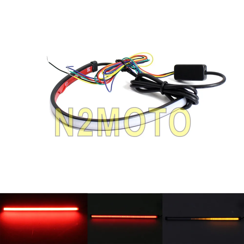 

Sequential Red Strobe Amber Running Lamp Motorcycle LED Tail Brake Light Flowing LED Lights Strip for Harley Honda Chopper