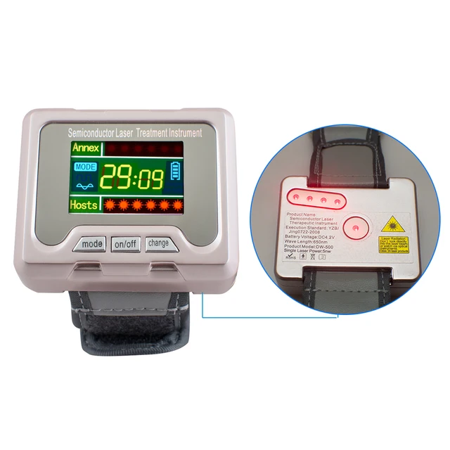 TV 650nm therapy Wrist Diode LLLT for diabetes hypertension treatment watch sinusitis Therapeutic apparatus New 4